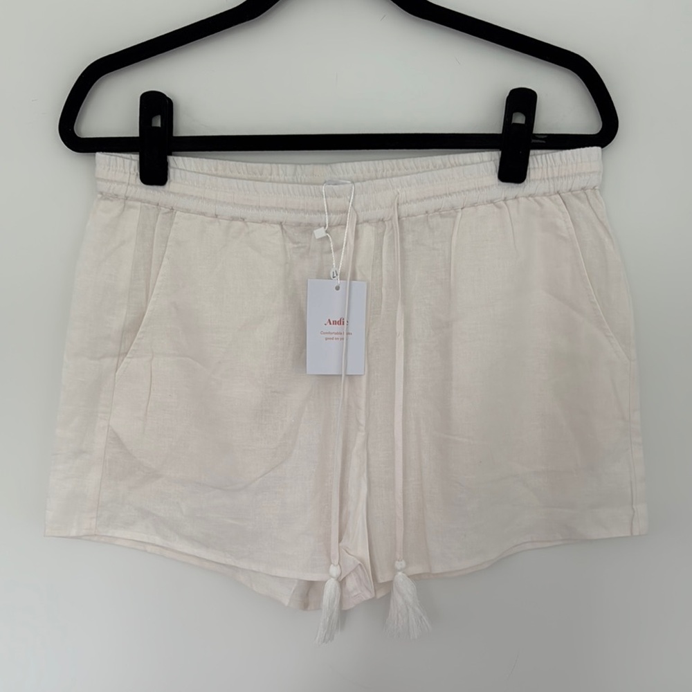 Andie Swim NWT Cream Linen "The Short" - Size M